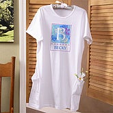 Floral Monogram© Personalized Ladies Nightshirt