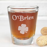 Personalized Shot Glasses - Irish Shamrock Design - 3353