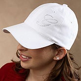 Rhinestone Monogram White Baseball Cap