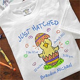 Personalized First Easter Chick Baby Bib- Just Hatched Design