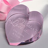 A Mother's Love Is... Pristine Rose Crystal Heart Prism