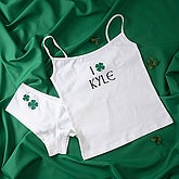 St Patrick's Day Personalized Shamrock Camisole