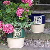 Bookplate Initial Clay Planter