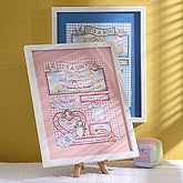 Personalized Pink Watercolor Birth Announcement Print