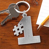#1 Teacher Personalized Key Ring