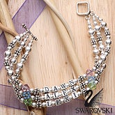 Personalized My Kids Swarovski Crystal Multi-Strand Bracelet - 1 Name