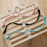 Personalized Inspiring Words Sterling And Silk Cord Bracelet