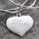 Dear Mom Heart Charm Bangle Bracelet
