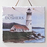 Lighthouse Welcome© Personalized Slate Plaque