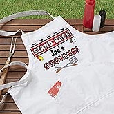 Personalized Grilling Apron - Stand Back Design, Potholder - Stand Back Design