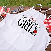 Personalized BBQ Apron - Licensed To Grill, Potholder - Licensed To Grill
