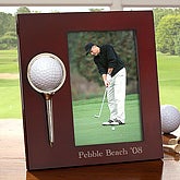 Personalized Golf Ball Wood Photo Frame - Monogram