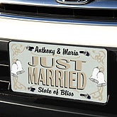 Just Married Custom License Plate