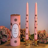 Personalized Mini Votive Candle Favor - Pink and Brown Collection