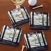 Fairways Personalized Coaster Set Fairways Personalized Coaster Set