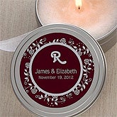 Floral Monogram Candle Tin Favors