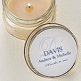 Personalized Candle Tin Favors - Elegant Script Monogram - 4002 Personalized Candle Tin Favors - Elegant Script Monogram - 4002