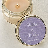 Personalized Candle Tin Wedding Favors - Love Is Patient Design - 4004