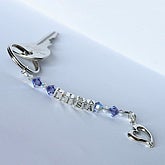 Initial Blocks Crystal Birthstone Key Ring