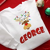 Personalized Baby Holiday Baby Bib - Reindeer Lights