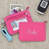 Posh Pink Leather ID & Money Pocket