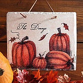 Personalized Autumn Pumpkin Slate Wall Plaque - 4159