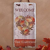 Personalized Autumn Heart Slate Wall Plaque - 4163