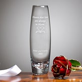 24K Forever Rose and Engraved Vase