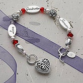 Grandmothers Gifts Grandmother, Love, Forever Silver Monogram Bracelet