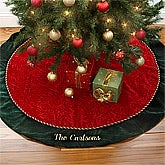 Family Traditions Personalized Velvet  Christmas Tree Skirt