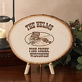 Fishing Retreat© Genuine Basswood Tree Plaque