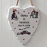 Just Married Characters© Personalized Slate Sign
