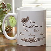 I Am Grateful Personalized Thanksgiving Coffee Mug