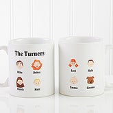 Personalized Illustrated Family Character Coffee Mug - 4598