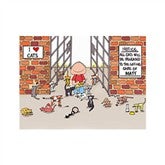 Cat Lover Watercolor Print 11 x 14 METAL Frame, OAK Frame,  8 x 10 METAL Frame, 8 x 10 OAK Frame