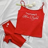 Personalized Ladies Red Boy Shorts Underwear Future Mrs Design