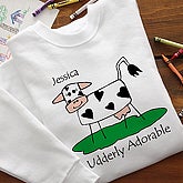 Personalized Baby Bib - Cow Design, Fleece Romper - Cow Design, T-Romper - Cow Design, T Shirt - Cow Design, Kids Sweatshirt - Cow Design, Kids T Shirt - Cow Design