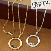 Personalized Circle of Life Mother Birthstone Pendant - Gold, Silver