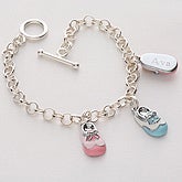 Baby Bootie Sterling Silver Bracelet