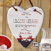 Personalized Heart Slate Wall Plaque - Recipe For A Happy Marriage - 4817