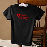 Personalized Ladies Sweetheart Pink T-Shirt - Key To My Heart Messaging