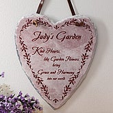 The Wonders Of Her Garden© Heart Slate Sign