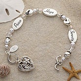 Peace, Hope, Serenity Silver Monogram Bracelet