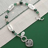 Friendship, Laughter, Love Personalized Irish Bracelet