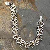 God's Heart Silver & Gold Monogram Bracelet