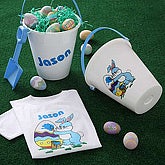 Personalized Boys Easter Bucket and T-Shirt
