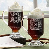 Family Monogram© Glass Coffee Mug Set