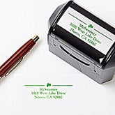Personalized Return Address Self-Inking Stamper Irish Shamrock - 5178