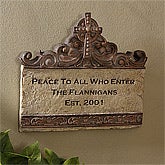 Peace To All Who Enter© Personalized Plaque