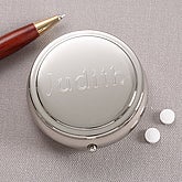 Personalized Silver Pill Box